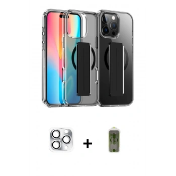 MARSİLYAN™- iPhone 16 Pro Max Kılıf Nova Işık Koleksiyonu - Siyah Joko Magic 5D Hayalet Cam + Pers Alüminyum Kamera Lens - GS