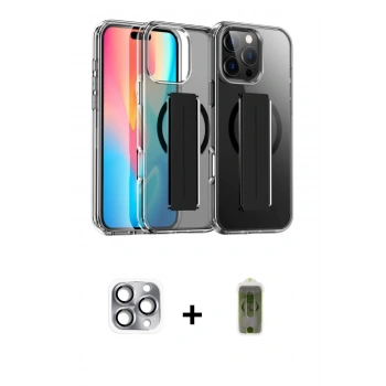 MARSİLYAN™- iPhone 16 Pro Max Kılıf Nova Işık Koleksiyonu - Siyah Joko Magic 5D Hayalet Cam + Pers Alüminyum Kamera Lens - GI