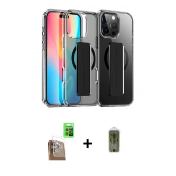 MARSİLYAN™- iPhone 16 Pro Max Kılıf Nova Işık Koleksiyonu - Siyah Joko Magic 5D Hayalet Cam + Raze Metal Kamera Lens - CLTM