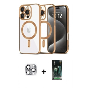 MARSİLYAN™- iPhone 16 Pro Max Kılıf Nova Işık Özel Seri - Siyah 360 Mat Full Body Arka Koruyucu + Pers Alüminyum Kamera Lens - GI