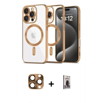 MARSİLYAN™- iPhone 16 Pro Max Kılıf Nova Işık Özel Seri - Siyah Bilvis Hayalet Cam Ekran Koruyucu + Pers Alüminyum Kamera Lens - CLTM