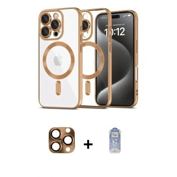 MARSİLYAN™- iPhone 16 Pro Max Kılıf Nova Işık Özel Seri - Siyah Joko Magic 5D Cam + Pers Alüminyum Kamera Lens - CLTM