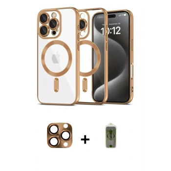 MARSİLYAN™- iPhone 16 Pro Max Kılıf Nova Işık Özel Seri - Siyah Joko Magic 5D Hayalet Cam + Pers Alüminyum Kamera Lens - CLTM