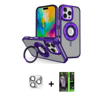 MARSİLYAN™- iPhone 16 Pro Max Kılıf Nova Minimal Serisi - Şeffaf 360 Full Body Arka Koruyucu + Pers Alüminyum Kamera Lens - GS