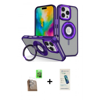 MARSİLYAN™- iPhone 16 Pro Max Kılıf Nova Minimal Serisi - Şeffaf Pasifik Cam Ekran Koruyucu + Raze Metal Kamera Lens - CLTM