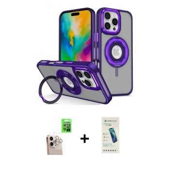 MARSİLYAN™- iPhone 16 Pro Max Kılıf Nova Minimal Serisi - Şeffaf Pasifik Cam Ekran Koruyucu + Raze Metal Kamera Lens - NLGY