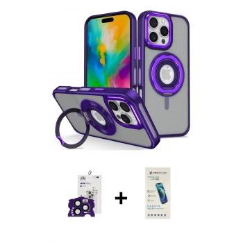 MARSİLYAN™- iPhone 16 Pro Max Kılıf Nova Minimal Serisi - Şeffaf Pasifik Cam Ekran Koruyucu + Bilvis Titan Kamera Lens - SH