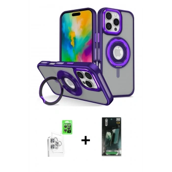 MARSİLYAN™- iPhone 16 Pro Max Kılıf Nova Minimal Serisi - Siyah 360 Mat Full Body Arka Koruyucu + Raze Metal Kamera Lens - BZ