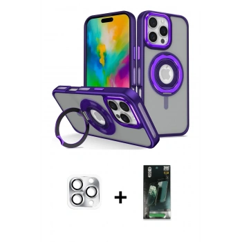MARSİLYAN™- iPhone 16 Pro Max Kılıf Nova Minimal Serisi - Siyah 360 Mat Full Body Arka Koruyucu + Pers Alüminyum Kamera Lens - GS