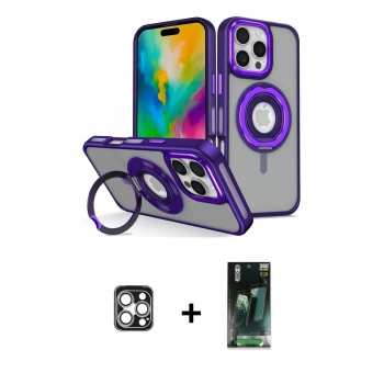 MARSİLYAN™- iPhone 16 Pro Max Kılıf Nova Minimal Serisi - Siyah 360 Mat Full Body Arka Koruyucu + PVD Metal Kamera Lens - GS