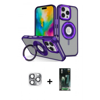 MARSİLYAN™- iPhone 16 Pro Max Kılıf Nova Minimal Serisi - Siyah 360 Mat Full Body Arka Koruyucu + Pers Alüminyum Kamera Lens - GI