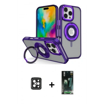 MARSİLYAN™- iPhone 16 Pro Max Kılıf Nova Minimal Serisi - Siyah 360 Mat Full Body Arka Koruyucu + PVD Metal Kamera Lens - SH