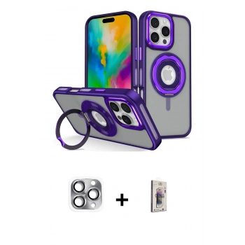 MARSİLYAN™- iPhone 16 Pro Max Kılıf Nova Minimal Serisi - Siyah Bilvis 3D Cam Ekran Koruyucu + Pers Alüminyum Kamera Lens - GI