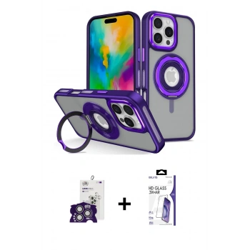 MARSİLYAN™- iPhone 16 Pro Max Kılıf Nova Minimal Serisi - Siyah Bilvis 3X AR HD Cam Ekran Koruyucu + Bilvis Titan Kamera Lens - GS