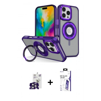 MARSİLYAN™- iPhone 16 Pro Max Kılıf Nova Minimal Serisi - Siyah Bilvis 3X AR HD Cam Ekran Koruyucu + Bilvis Titan Kamera Lens - TMGI