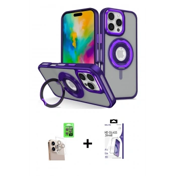 MARSİLYAN™- iPhone 16 Pro Max Kılıf Nova Minimal Serisi - Siyah Bilvis 3X AR HD Cam Ekran Koruyucu + Raze Metal Kamera Lens - NLGY