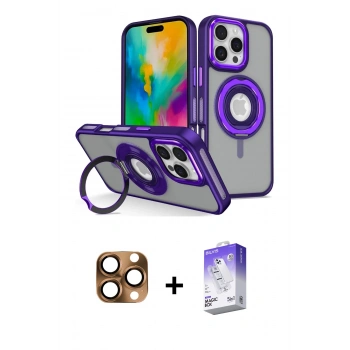 MARSİLYAN™- iPhone 16 Pro Max Kılıf Nova Minimal Serisi - Siyah Bilvis 5in1 3D Magic Cam Ekran Koruyucu + Pers Alüminyum Kamera Lens - CLTM