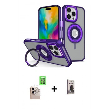 MARSİLYAN™- iPhone 16 Pro Max Kılıf Nova Minimal Serisi - Siyah Bilvis Hayalet Cam Ekran Koruyucu + Raze Metal Kamera Lens - NLGY