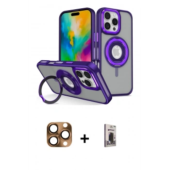 MARSİLYAN™- iPhone 16 Pro Max Kılıf Nova Minimal Serisi - Siyah Bilvis Hayalet Cam Ekran Koruyucu + Pers Alüminyum Kamera Lens - CLTM