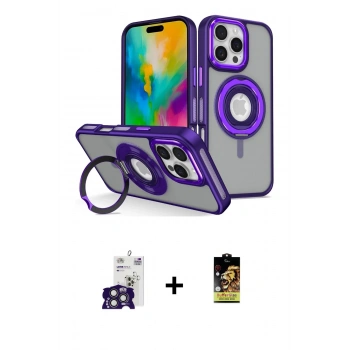 MARSİLYAN™- iPhone 16 Pro Max Kılıf Nova Minimal Serisi - Siyah Buffer Cam Ekran Koruyucu + Bilvis Titan Kamera Lens - TMGI