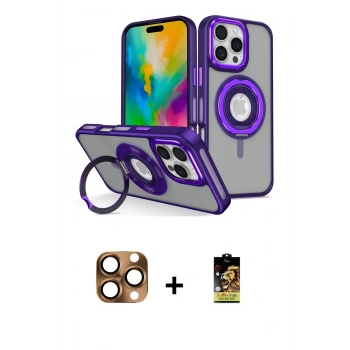 MARSİLYAN™- iPhone 16 Pro Max Kılıf Nova Minimal Serisi - Siyah Buffer Cam Ekran Koruyucu + Pers Alüminyum Kamera Lens - CLTM