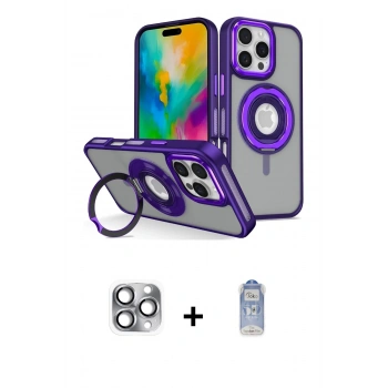 MARSİLYAN™- iPhone 16 Pro Max Kılıf Nova Minimal Serisi - Siyah Joko Magic 5D Cam + Pers Alüminyum Kamera Lens - GI