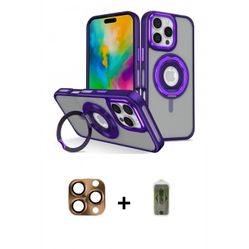 MARSİLYAN™- iPhone 16 Pro Max Kılıf Nova Minimal Serisi - Siyah Joko Magic 5D Hayalet Cam + Pers Alüminyum Kamera Lens - CLTM