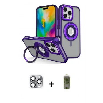 MARSİLYAN™- iPhone 16 Pro Max Kılıf Nova Minimal Serisi - Siyah Joko Magic 5D Hayalet Cam + Pers Alüminyum Kamera Lens - GI