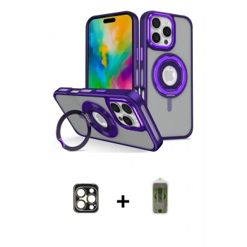MARSİLYAN™- iPhone 16 Pro Max Kılıf Nova Minimal Serisi - Siyah Joko Magic 5D Hayalet Cam + PVD Metal Kamera Lens - GD