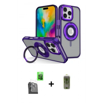 MARSİLYAN™- iPhone 16 Pro Max Kılıf Nova Minimal Serisi - Siyah Joko Magic 5D Hayalet Cam + Raze Metal Kamera Lens - SH