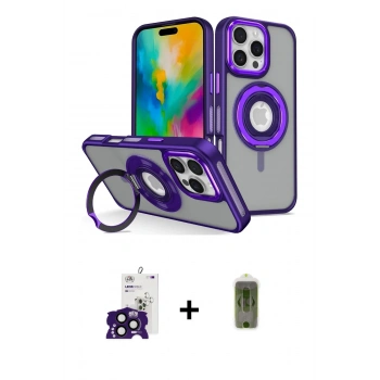 MARSİLYAN™- iPhone 16 Pro Max Kılıf Nova Minimal Serisi - Siyah Joko Magic 5D Hayalet Cam + Bilvis Titan Kamera Lens - SH