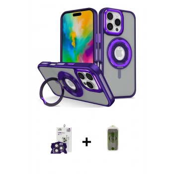 MARSİLYAN™- iPhone 16 Pro Max Kılıf Nova Minimal Serisi - Siyah Joko Magic 5D Hayalet Cam + Bilvis Titan Kamera Lens - TMGI
