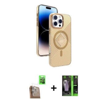 MARSİLYAN™- iPhone 16 Pro Max Kılıf Nova Modern Prime - Şeffaf 360 Full Body Arka Koruyucu + Raze Metal Kamera Lens - CLTM