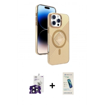 MARSİLYAN™- iPhone 16 Pro Max Kılıf Nova Modern Prime - Şeffaf Pasifik Cam Ekran Koruyucu + Bilvis Titan Kamera Lens - SH