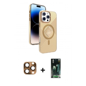 MARSİLYAN™- iPhone 16 Pro Max Kılıf Nova Modern Prime - Siyah 360 Mat Full Body Arka Koruyucu + Pers Alüminyum Kamera Lens - CLTM