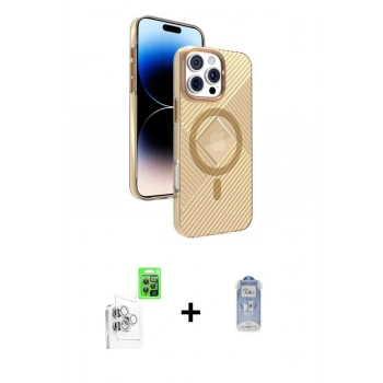 MARSİLYAN™- iPhone 16 Pro Max Kılıf Nova Modern Prime - Siyah Joko Magic 5D Cam + Raze Metal Kamera Lens - BZ