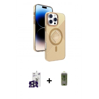MARSİLYAN™- iPhone 16 Pro Max Kılıf Nova Modern Prime - Siyah Joko Magic 5D Hayalet Cam + Bilvis Titan Kamera Lens - TMGI