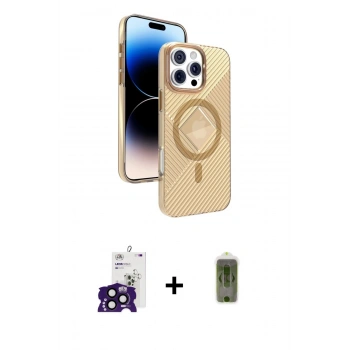 MARSİLYAN™- iPhone 16 Pro Max Kılıf Nova Modern Prime - Siyah Joko Magic 5D Hayalet Cam + Bilvis Titan Kamera Lens - SH