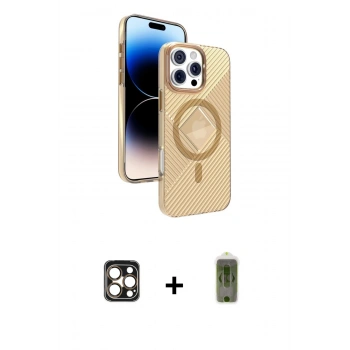 MARSİLYAN™- iPhone 16 Pro Max Kılıf Nova Modern Prime - Siyah Joko Magic 5D Hayalet Cam + PVD Metal Kamera Lens - GD