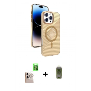 MARSİLYAN™- iPhone 16 Pro Max Kılıf Nova Modern Prime - Siyah Joko Magic 5D Hayalet Cam + Raze Metal Kamera Lens - NLGY