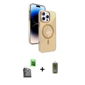 MARSİLYAN™- iPhone 16 Pro Max Kılıf Nova Modern Prime - Siyah Joko Magic 5D Hayalet Cam + Raze Metal Kamera Lens - SH