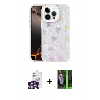 MARSİLYAN™- iPhone 16 Pro Max Kılıf Odak Prime - Şeffaf 360 Full Body Arka Koruyucu + Bilvis Titan Kamera Lens - GS