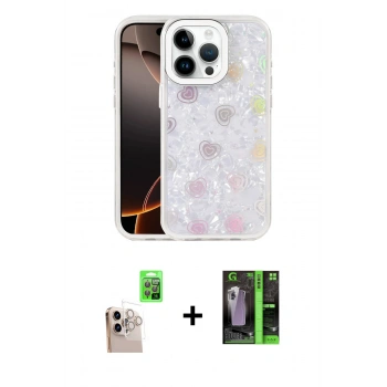 MARSİLYAN™- iPhone 16 Pro Max Kılıf Odak Prime - Şeffaf 360 Full Body Arka Koruyucu + Raze Metal Kamera Lens - NLGY