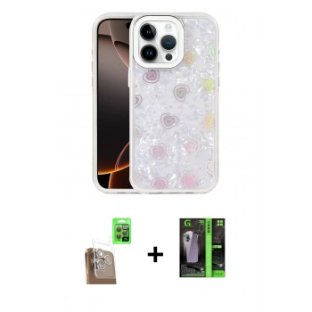 MARSİLYAN™- iPhone 16 Pro Max Kılıf Odak Prime - Şeffaf 360 Full Body Arka Koruyucu + Raze Metal Kamera Lens - CLTM