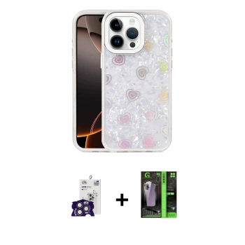 MARSİLYAN™- iPhone 16 Pro Max Kılıf Odak Prime - Şeffaf 360 Full Body Arka Koruyucu + Bilvis Titan Kamera Lens - TMGI
