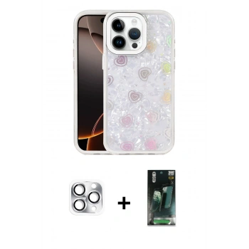 MARSİLYAN™- iPhone 16 Pro Max Kılıf Odak Prime - Siyah 360 Mat Full Body Arka Koruyucu + Pers Alüminyum Kamera Lens - GS