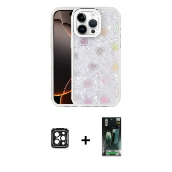 MARSİLYAN™- iPhone 16 Pro Max Kılıf Odak Prime - Siyah 360 Mat Full Body Arka Koruyucu + PVD Metal Kamera Lens - SH