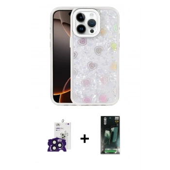 MARSİLYAN™- iPhone 16 Pro Max Kılıf Odak Prime - Siyah 360 Mat Full Body Arka Koruyucu + Bilvis Titan Kamera Lens - SH