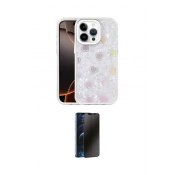 MARSİLYAN™- iPhone 16 Pro Max Kılıf Odak Prime - Siyah 3D Antistatik Hayalet Cam Ekran Koruyucu