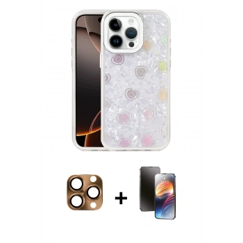 MARSİLYAN™- iPhone 16 Pro Max Kılıf Odak Prime - Siyah 3D Antistatik Mat Seramik Nano Ekran Koruyucu + Pers Alüminyum Kamera Lens - CLTM